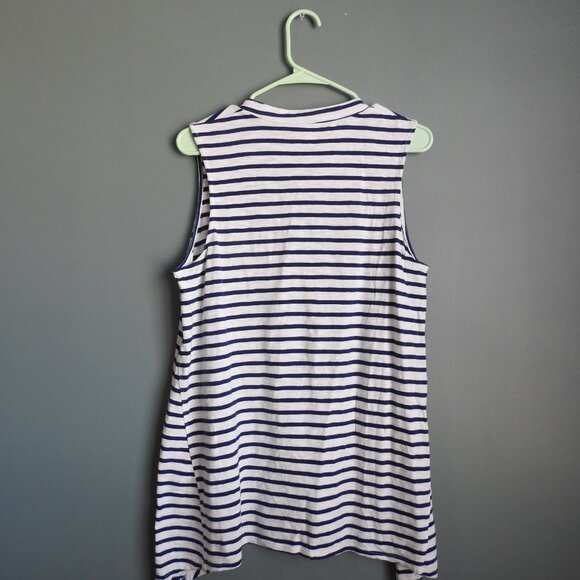 Chicos Hemmed Striped Tank Top Large - Picture 4 of 6
